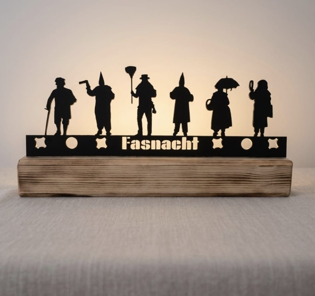 LED Balken Brunner Fasnacht – Deko-Objekt mit Silhouette _beleuchtet