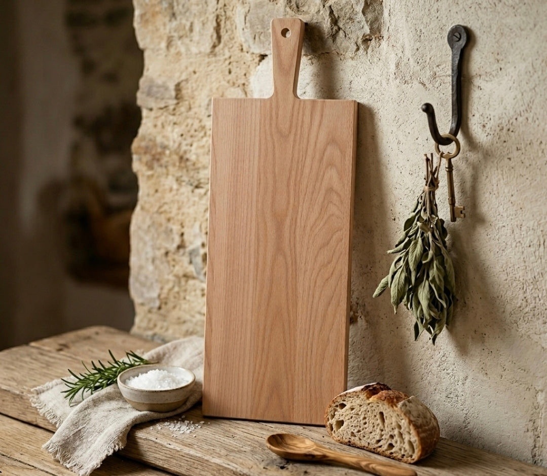 Servier- und Holzschneidebrett aus Buche 60 x 20 cm – mit natürlicher Holzmaserung