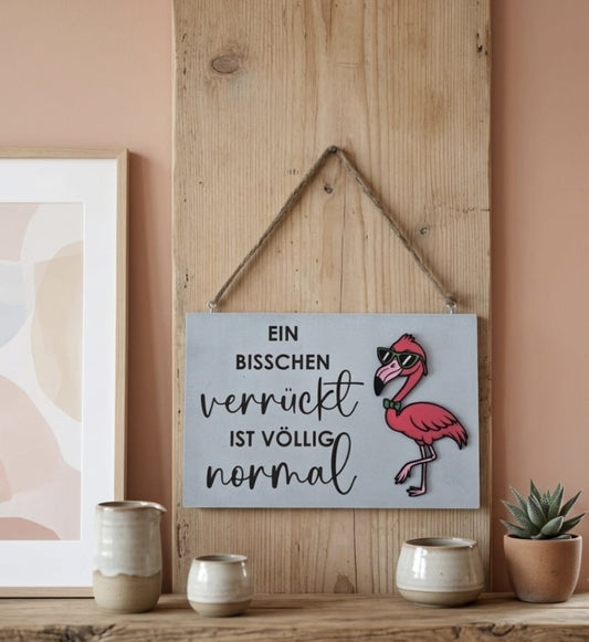 3D Holzschild „Flamingo“ – Deko-Schild im Vintage-Look
