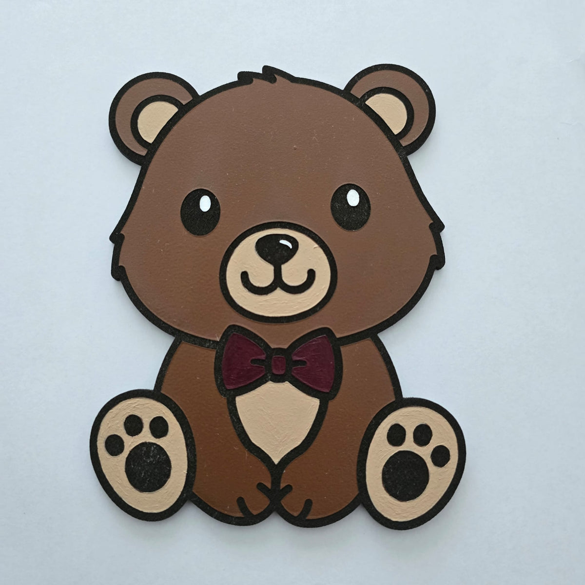 Tiersujet Teddybär mit Fliege – Sujet für personalisiertes Kinderschild Shabby Chic