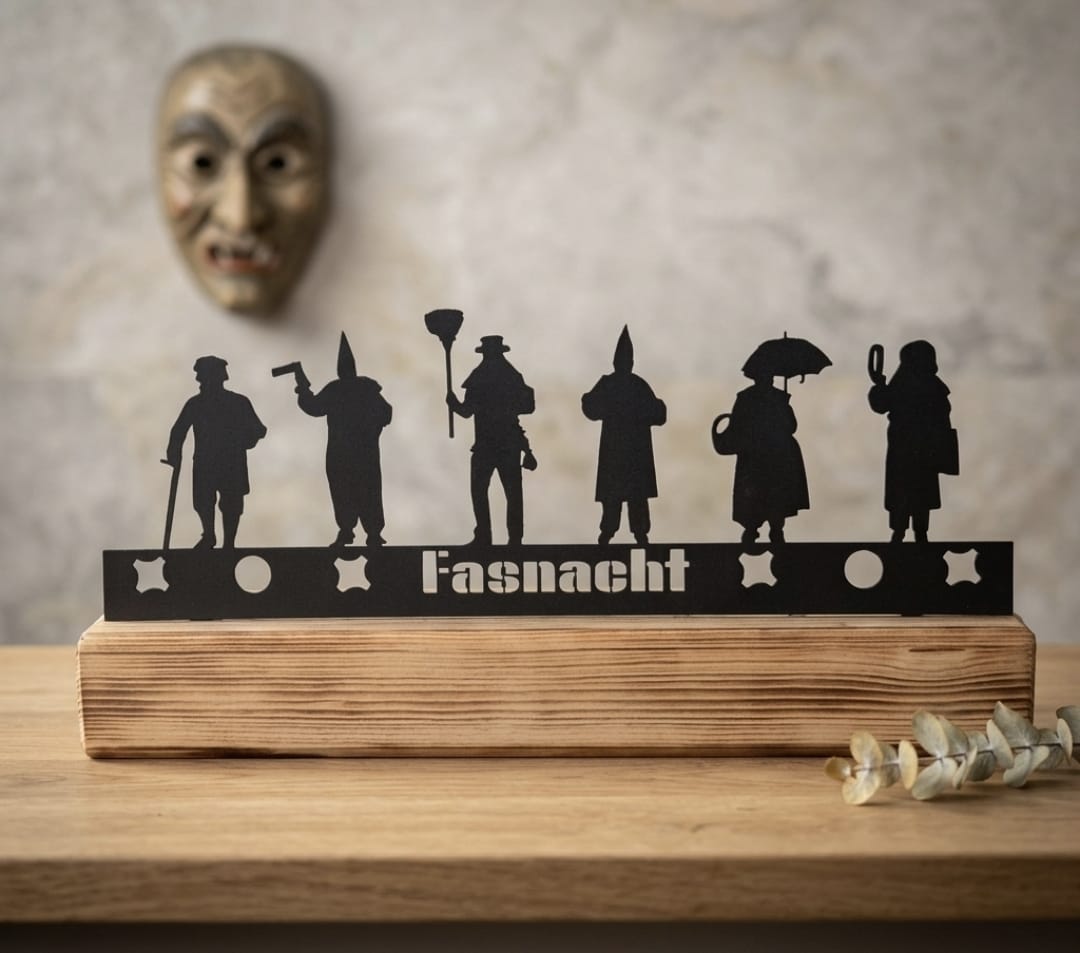 LED Balken Brunner Fasnacht – Deko-Objekt mit Silhouette 