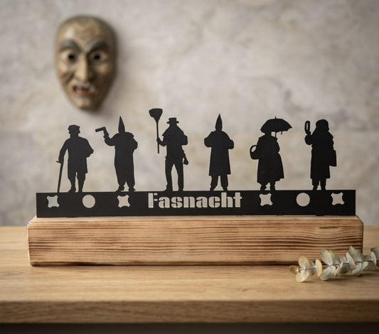 LED Balken Brunner Fasnacht – Deko-Objekt mit Silhouette 