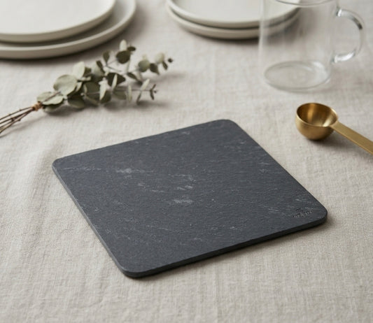 Schiefer-Untersetzer 10x10 cm 4er-Set – natürliche Eleganz für Zuhause
