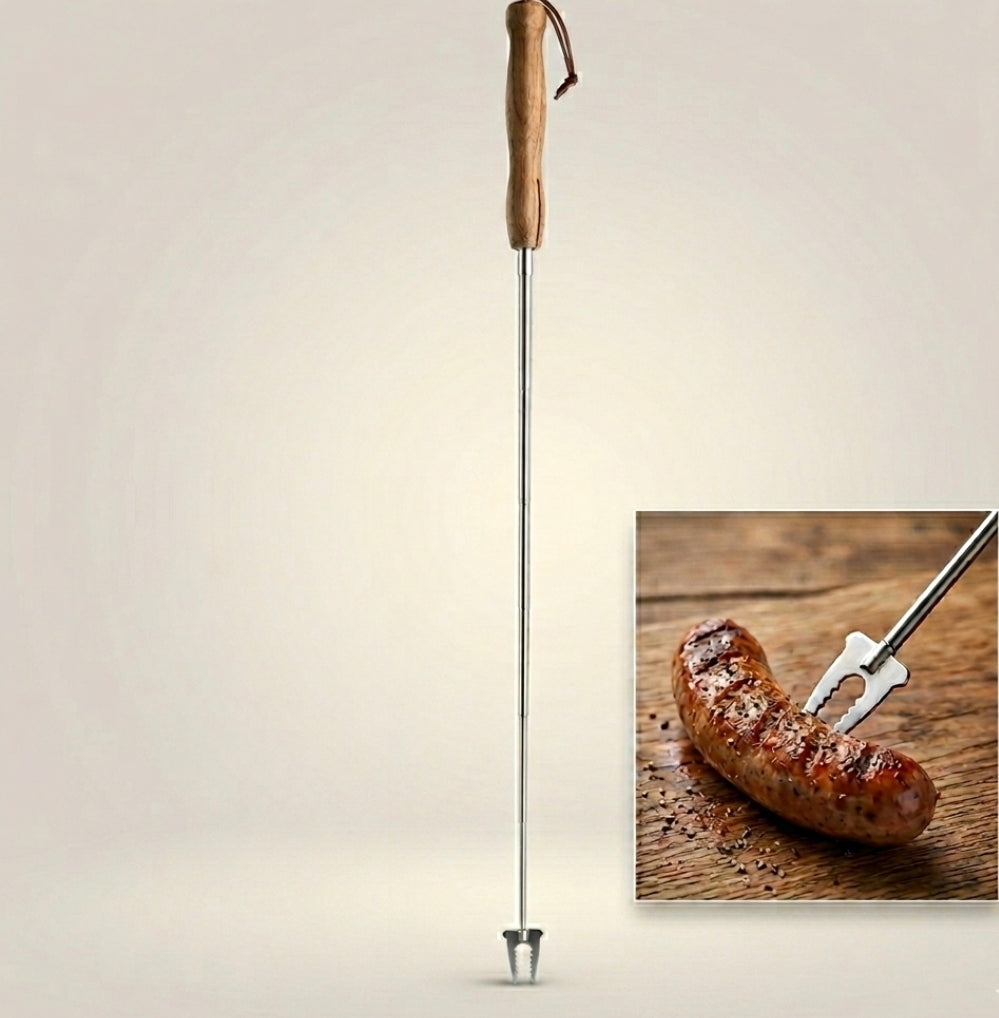 Teleskop-Grillgabel Detailansicht – ideal zum Vatertag oder Geburtstag